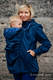 Kurtka do noszenia dzieci - Softshell - Granatowa z Małą Jodełką Iluzją - rozmiar L #babywearing
