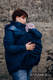 Tragejacke - Softshell - Dunkelblau mit Little Herringbone Illusion - size 4XL #babywearing