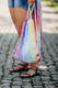 Sac à cordons en retailles d’écharpes (100% coton) - SYMPHONY RAINBOW LIGHT - taille standard 32 cm x 43 cm #babywearing