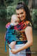WRAP-TAI Tragehilfe Mini mit Kapuze/ Jacquardwebung / 100% Baumwolle / SWALLOWS RAINBOW DARK #babywearing