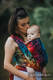 Fular, tejido jacquard (100% algodón) - SWALLOWS RAINBOW DARK - talla XS #babywearing