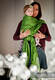 Żakardowa chusta do noszenia dzieci, bawełna - Koty Purpurowy z Zielenią - rozmiar L #babywearing