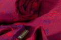 Baby Wrap, Jacquard Weave (100% cotton) - Cats Purple&Red - size L #babywearing