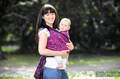 Żakardowa chusta do noszenia dzieci, bawełna - Eklipsa Purpura z Czernią - rozmiar L #babywearing