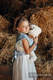 Żakardowa chusta dla lalek, 100% bawełna - MALOWANE PIÓRA BIEL Z TURKUSEM (drugi gatunek) #babywearing