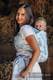 Żakardowa chusta do noszenia dzieci, bawełna - MALOWANE PIÓRA BIEL Z TURKUSEM - rozmiar S #babywearing