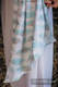 Baby Wrap, Jacquard Weave (100% cotton) - PAINTED FEATHERS WHITE & TURQUOISE - size XL (grade B) #babywearing