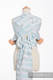 WRAP-TAI carrier Mini with hood/ jacquard twill / 100% cotton / PAINTED FEATHERS WHITE & TURQUOISE (grade B) #babywearing