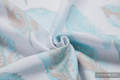 Baby Wrap, Jacquard Weave (100% cotton) - PAINTED FEATHERS WHITE & TURQUOISE - size L #babywearing