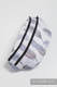 Saszetka z tkaniny chustowej, rozmiar large (100% bawełna) - MALOWANE PIÓRA BIEL Z GRANATEM  #babywearing