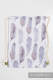 Mochila portaobjetos hecha de tejido de fular (100% algodón) - PAINTED FEATHERS BLANCO & AZUL MARINO - talla estándar 32cmx43cm #babywearing
