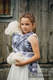 Doll Sling, Jacquard Weave, 100% cotton - PAINTED FEATHERS WHITE & NAVY BLUE (grade B) #babywearing