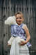 Doll Sling, Jacquard Weave, 100% cotton - PAINTED FEATHERS WHITE & NAVY BLUE  #babywearing