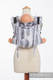Nosidło Klamrowe ONBUHIMO z tkaniny żakardowej (100% bawełna), rozmiar Standard - MALOWANE PIÓRA BIEL Z GRANATEM (drugi gatunek) #babywearing