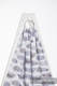 Bandolera de anillas, tejido Jacquard (100% algodón) - con plegado simple - PAINTED FEATHERS BLANCO & AZUL MARINO - long 2.1m (grado B) #babywearing