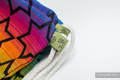 Turnbeutel, hergestellt vom gewebten Stoff (100% Baumwolle) - RAINBOW STARS DARK - Standard Größe 32cmx43cm #babywearing