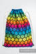Sac à cordons en retailles d’écharpes (100% coton) - RAINBOW STARS DARK - taille standard 32 cm x 43 cm #babywearing