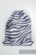 Plecak/worek - 100% bawełna - ZEBRA GRAFIT Z BIELĄ - uniwersalny rozmiar 32cmx43cm #babywearing