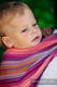 Chusta do noszenia dzieci, tkana splotem jodełkowym, bawełna - MAŁA JODEŁKA MALINOWY OGRÓD - rozmiar XL #babywearing