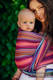 Fular, tejido Herringbone (100% algodón) - LITTLE HERRINGBONE RASPBERRY GARDEN - talla XS #babywearing
