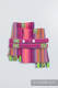 Drool Pads & Reach Straps Set, (60% cotton, 40% polyester) - LITTLE HERRINGBONE RASPBERRY GARDEN  #babywearing