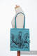 Einkaufstasche, hergestellt aus gewebtem Stoff (100% Baumwolle) - GALLOP SCHWARZ & TÜRKIS  #babywearing