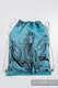 Mochila portaobjetos hecha de tejido de fular (100% algodón) - GALLOP NEGRO & TURQUESA - talla estándar 32cmx43cm #babywearing