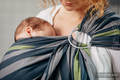 Chusta kółkowa do noszenia dzieci, tkana splotem skośno-krzyżowym - bawełniana, ramię bez zakładek - SMOKY - LIMONKA  - long 2.1m #babywearing