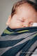 Chusta do noszenia dzieci, tkana splotem skośno-krzyżowym (100% bawełna) - SMOKY - LIMONKA - rozmiar M #babywearing