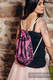 Plecak/worek - 100% bawełna - CZAS CZARNY Z RÓŻEM (z czaszką) - uniwersalny rozmiar 32cmx43cm #babywearing