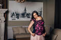 Ergonomic Carrier, Baby Size, jacquard weave 100% cotton - TIME BLACK & PINK (with skull) - Second Generation #babywearing