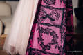 Ringsling, Jacquard Weave (100% cotton) - with gathered shoulder - TIME BLACK & PINK (with skull)  - long 2.1m #babywearing