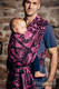 Żakardowa chusta do noszenia dzieci, bawełna - CZAS CZARNY Z RÓŻEM (z czaszką) - rozmiar XS #babywearing