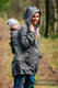 Babywearing Coat - Softshell - Charcoal with Little Herringbone Elegance - size XS #babywearing