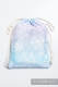 Mochila portaobjetos hecha de tejido de fular (96% algodón, 4% hilo metalizado) - GLITTERING SNOW QUEEN - talla estándar 32cmx43cm #babywearing