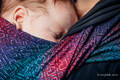 Baby Wrap, Jacquard Weave (60% cotton, 28% Merino wool, 8% silk, 4% cashmere) - BIG LOVE - BLACK OPAL - size L (grade B) #babywearing