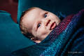 Baby Wrap, Jacquard Weave (60% cotton, 28% Merino wool, 8% silk, 4% cashmere) - BIG LOVE - BLACK OPAL - size L (grade B) #babywearing