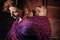 Baby Wrap, Jacquard Weave (60% cotton, 36% merino wool, 4% metallised yarn) - AMARYLLIS PETALS - size XS #babywearing