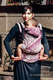 Porte-bébé ergonomique, taille bébé, jacquard (60% Coton,40% Laine mérinos), GALLEONS BORDEAUX & CRÈME - Deuxième génération #babywearing
