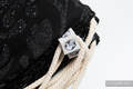 Mochila portaobjetos hecha de tejido de fular (96% algodón, 4% hilo metalizado) - TWISTED LEAVES METAL & DUST - talla estándar 32cmx43cm #babywearing