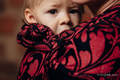 WRAP-TAI toddler avec capuche, jacquard/ 60% Coton, 28% Lin, 12% Soie tussah / TWISTED LEAVES - PINCH OF CHILLI #babywearing
