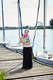 Żakardowa chusta do noszenia dzieci, bawełna - Safari Niebiesko-Żółte - rozmiar M #babywearing
