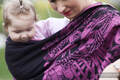 Baby Wrap, Jacquard Weave (100% cotton) - Speed Purple & Black - size M #babywearing