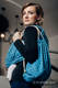 Sac à cordons en retailles d’écharpes (100% coton) - COULTER BLEU MARINE & TURQUOISE - taille standard 32 cm x 43 cm #babywearing
