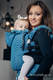 Porte-bébé ergonomique, taille toddler, jacquard 100 % coton, conversion d’écharpe de COULTER BLEU MARINE & TURQUOISE - Deuxième génération #babywearing