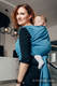 Fular, tejido jacquard (100% algodón) - COULTER AZUL MARINO & TURQUESA - talla S #babywearing