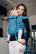 WRAP-TAI portabebé Mini con capucha/ jacquard sarga/100% algodón/ COULTER AZUL MARINO & TURQUESA #babywearing
