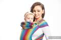 WRAP-TAI carrier Toddler with hood/ herringbone twill / 100% cotton / LITTLE HERRINGBONE RAINBOW NAVY BLUE #babywearing