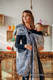 Sac Hobo fait de tissu tissé, 100 % coton - WILD WINE GRIS & BLANC  #babywearing