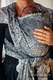 Żakardowa chusta do noszenia dzieci, bawełna - DZIKIE WINO SZARY Z BIAŁYM - rozmiar XS #babywearing